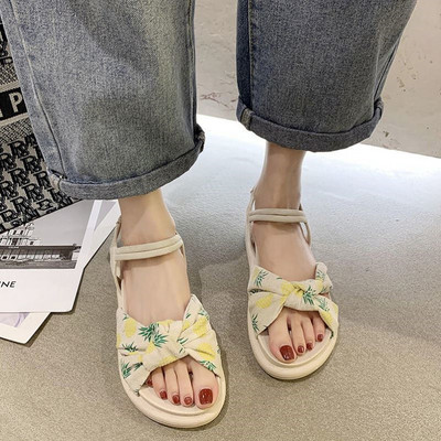 Ikdienas sandales no eko zamšādas ar lenti sievietēm