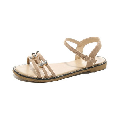 Sieviešu ikdienas sandales ar sprādzi un akmeņiem