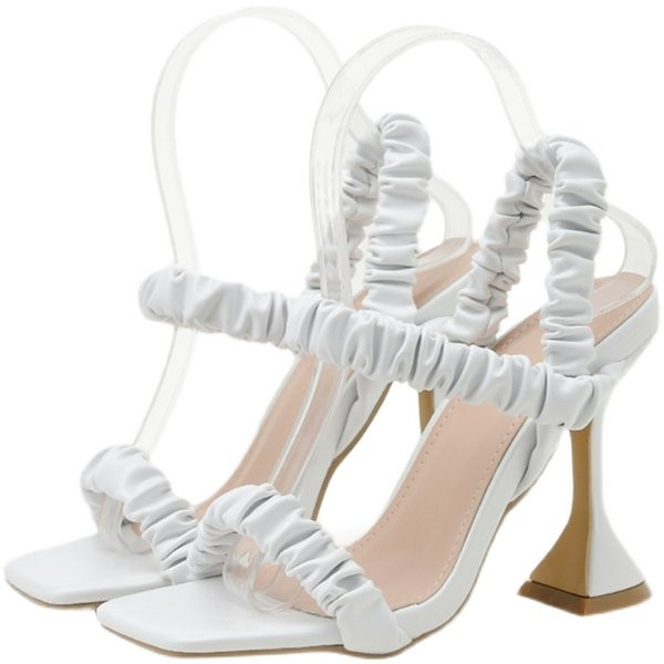 Moderne ženske sandale na visoku petu od eko kože