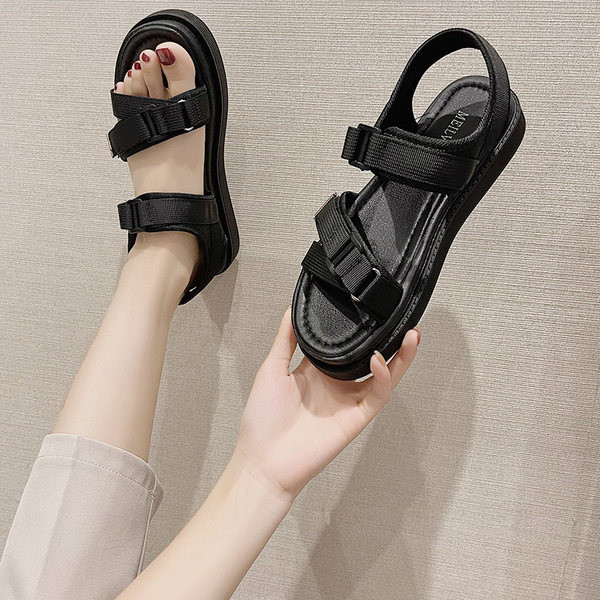 Γυναικεία σανδάλια με velcro σε δύο χρώματα