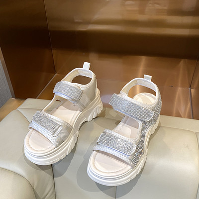 Ženske ležerne sandale sa naljepnicama i kamenčićima