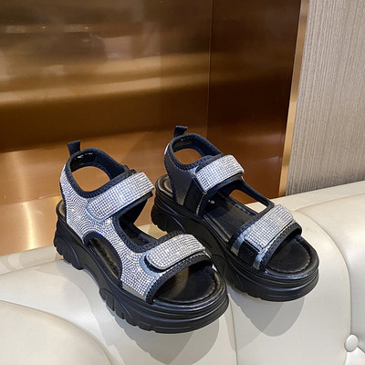 Ženske ležerne sandale sa naljepnicama i kamenčićima