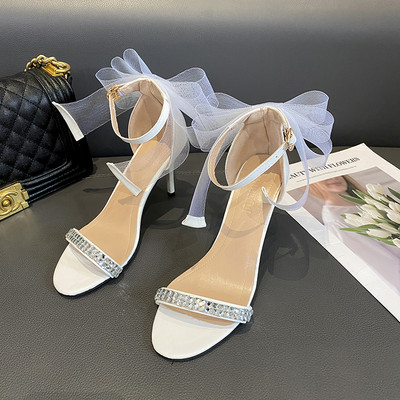 Moderne ženske sandale na tanku petu od 8,5 cm i trakom