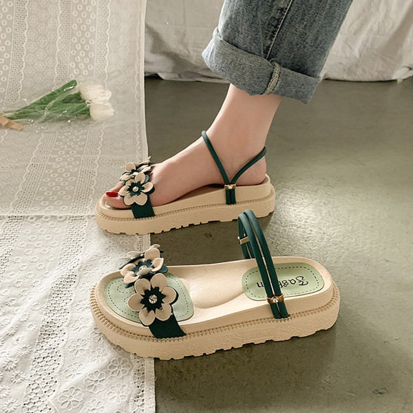 Ležerne ženske sandale sa 3D cvjetnim elementom u tri boje