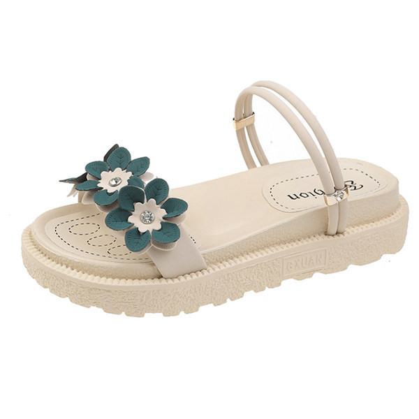 Ležerne ženske sandale sa 3D cvjetnim elementom u tri boje