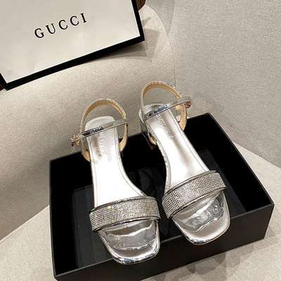 Γυναικεία έκο δερμάτινα σανδάλια με διακοσμητικές  πέτρες και επίπεδη σόλα