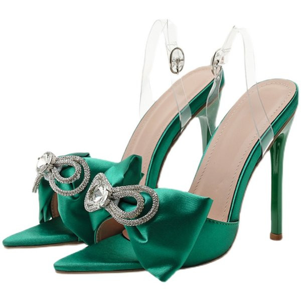 Novi model satenskih ženskih sandala sa trakom i petom od 13 cm