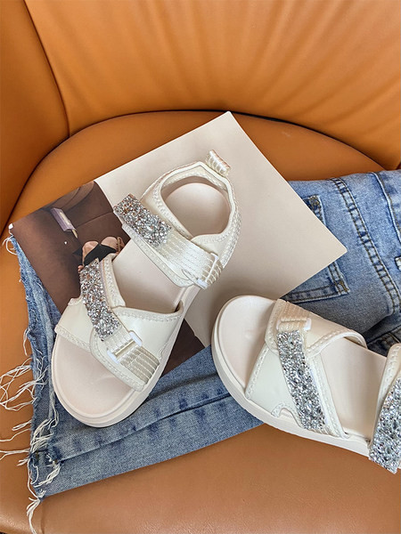 Ženske ležerne sandale sa naljepnicama i kamenčićima