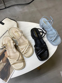 Ženske kožne sandale na petu debljine 4,5 cm