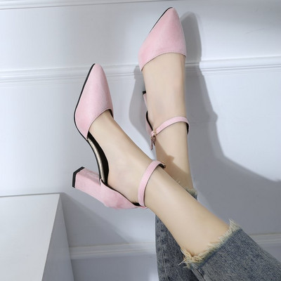 Ανοιξιάτικα σανδάλια από  eco suede - μυτερό μοντέλο