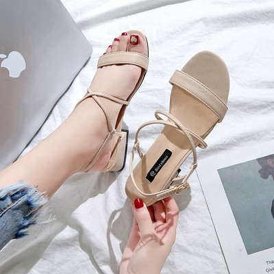 Нов Модел дамски сандали с тънки каишки от еко кожа