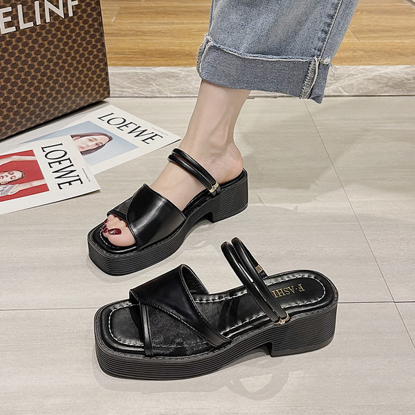 Γυναικεία μοντέρνα έκο δερμάτινα σανδάλια πλατφόρμας