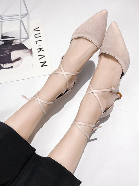 Novi model špic sandala od eko brušene kože sa tankim remenčićima