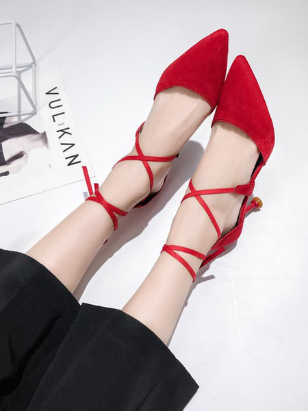 Novi model špic sandala od eko brušene kože sa tankim remenčićima