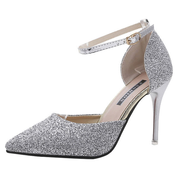 Γυναικεία κομψά σανδάλια με γυαλιστερό εφέ κατάλληλα για επίσημες εκδηλώσεις