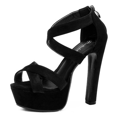 Κομψά γυναικεία ψηλοτάκουνα σανδάλια με έκο δερμάτινα λουράκια και φερμουάρ