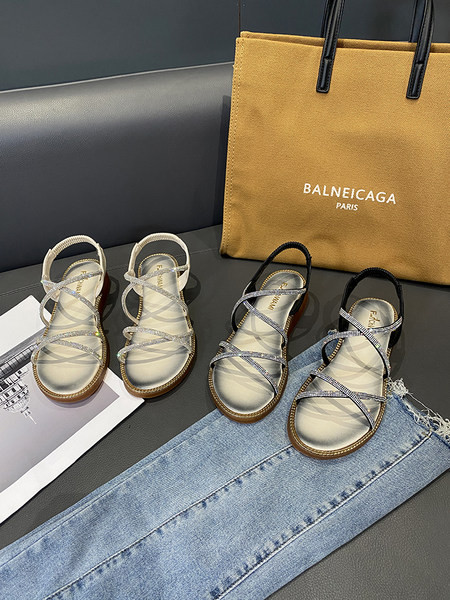 Moderne ženske sandale sa kamenčićima i ravnim đonom