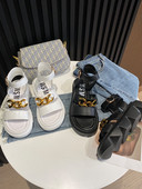 Ženske ležerne sandale s grubim potplatom i metalnim lancem