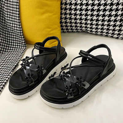 Νέο μοντέλο γυναικεία σανδάλια με επίπεδη σόλα - σε δύο χρώματα