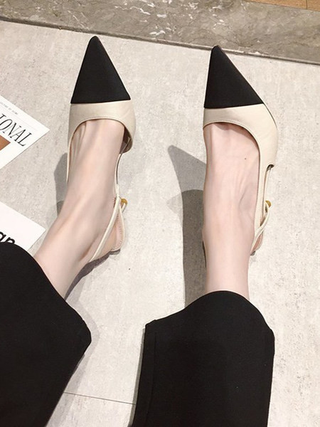 Moderne sandale od umjetne kože na tanku petu - model na špic