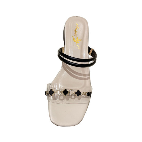 Ženske ležerne sandale s kamenčićima i kožnim remenom