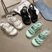 Ženske kožne sandale s grubim potplatom od 5,5 cm