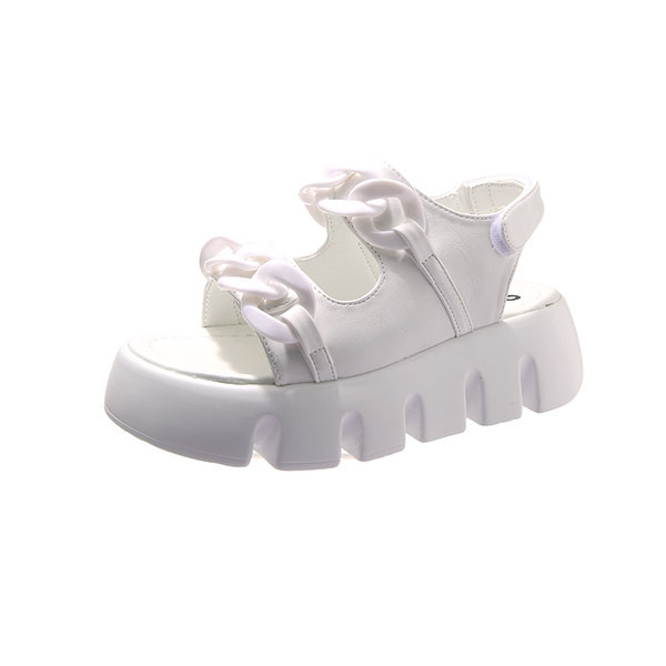 Ženske kožne sandale s grubim potplatom od 5,5 cm