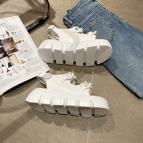 Ženske kožne sandale s grubim potplatom od 5,5 cm