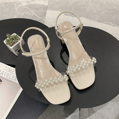 Καλοκαιρινά σανδάλια νέο μοντέλο με λουρί σιλικόνης και πέρλες