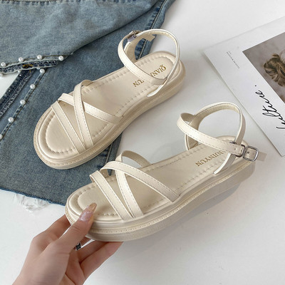 Novi model ženskih ljetnih sandala od umjetne kože sa ravnim đonom