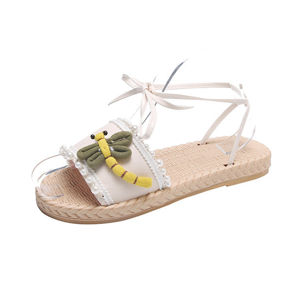 Ikdienas sieviešu sandales ar pērlēm un 3D elementu divās krāsās