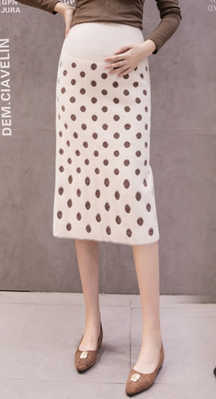 Stilingas moteriškas ilgo sijono tiesus modelis nėščiosioms