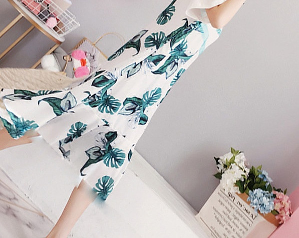 Ženska ležerna duga haljina sa cvjetnim uzorkom za trudnice