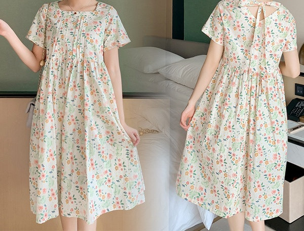 Ženska haljina sa cvjetnim uzorkom za trudnice