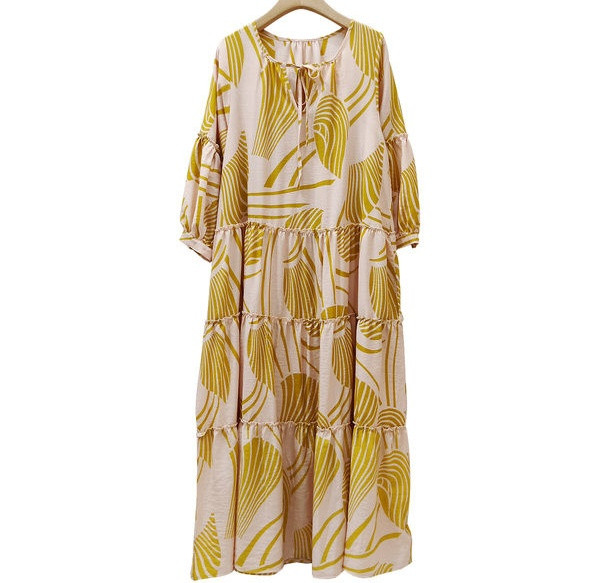 Elegantna duga ženska haljina s cvjetnim uzorkom za trudnice