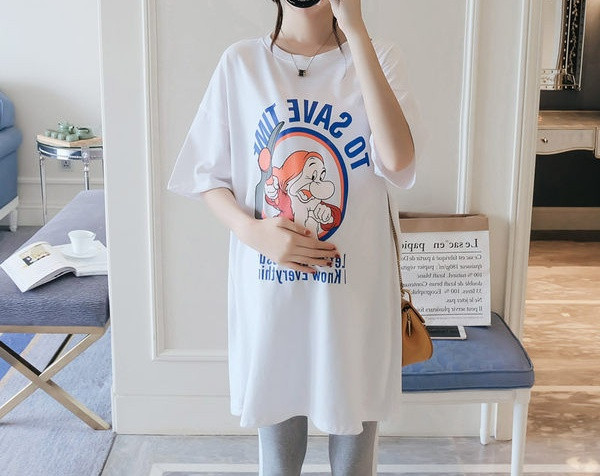 Γυναικεία μπλούζα με απλικέ και επιγραφή για έγκυες γυναίκες