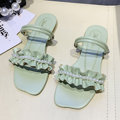 Γυναικεία σανδάλια με πέρλες και λουράκια - δύο μοντέλα