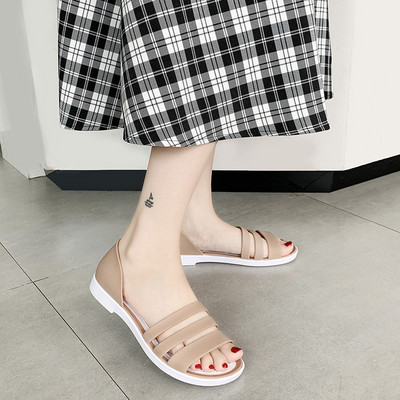 Γυναικεία καλοκαιρινά σανδάλια από σιλικόνη με επίπεδη σόλα