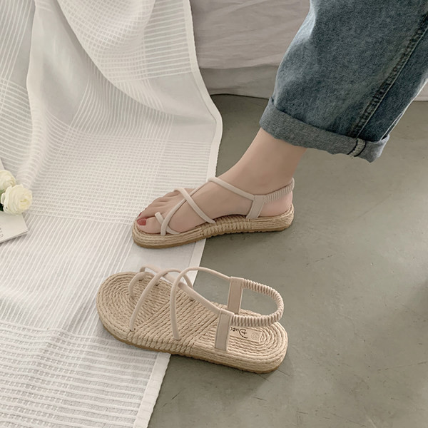 Ležerne ženske sandale s ravnim potplatom i elastikom