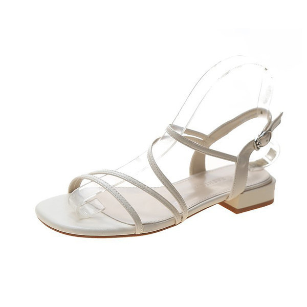 Γυναικεία σανδάλια με δερμάτινα λουριά σε δύο χρώματα