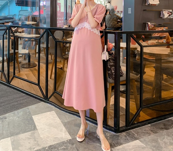 Γυναικείο μακρύ μοντέλο με δαντέλα για έγκυες γυναίκες