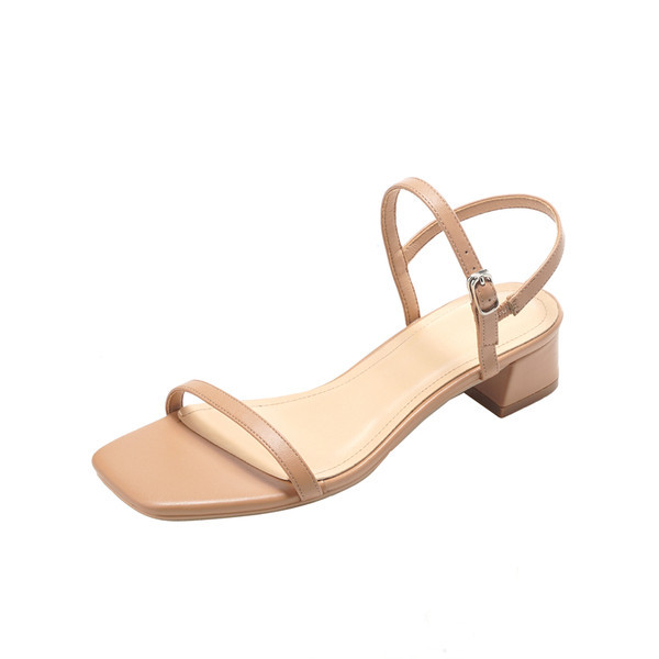 Ženske sandale od eko kože sa tankim lancima i petom 3 cm