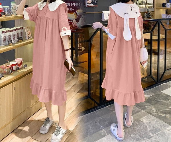 Γυναικείο μοντέρνο φόρεμα με τρισδιάστατο στοιχείο για έγκυες γυναίκες