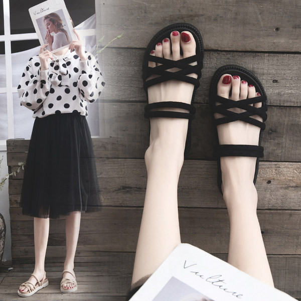 Ženske ležerne sandale sa remenčićima i ravnim đonom - u dvije boje