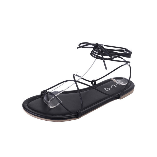 Ženske casual sandale sa vezicama i ravnim đonom u dvije boje