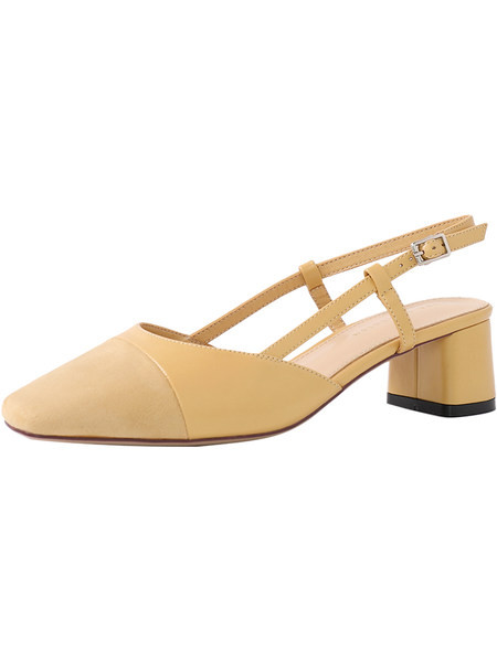 Ležerne ženske sandale od eko kože sa kopčom i petom debljine 5 cm