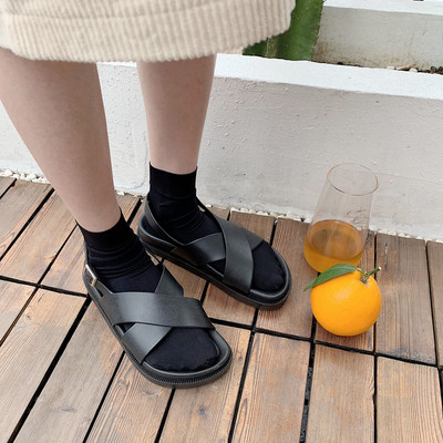 Дамски силиконови сандали в черен цвят 