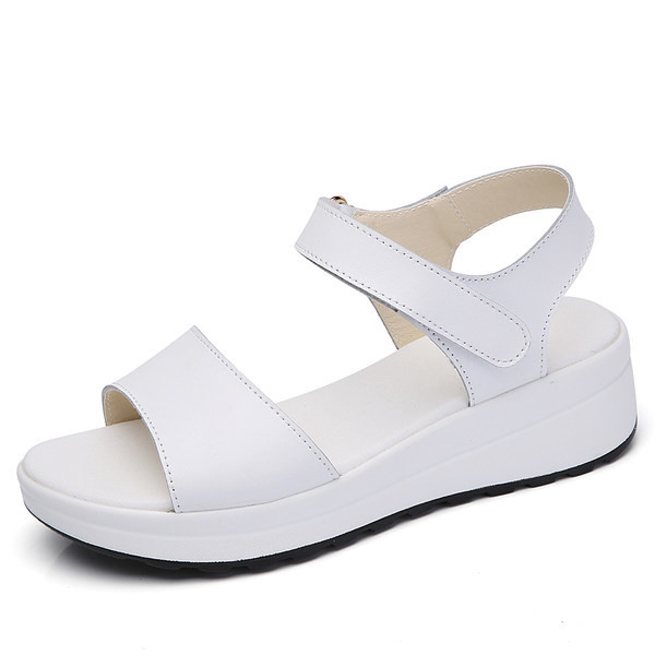 Ikdienas sieviešu mākslīgās ādas sandales ar velcro