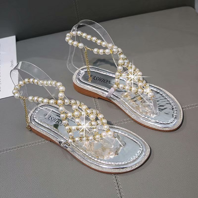 Ženske casual papuče sa perlama u dvije boje