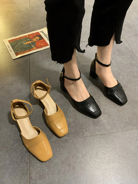 Ikdienas sieviešu ādas sandales ar zemu 5 cm papēdi